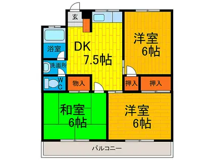 生田ビル(3DK/3階)の間取り写真