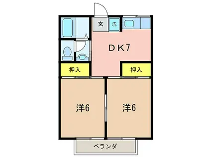 コーポ佐々木(2DK/2階)の間取り写真