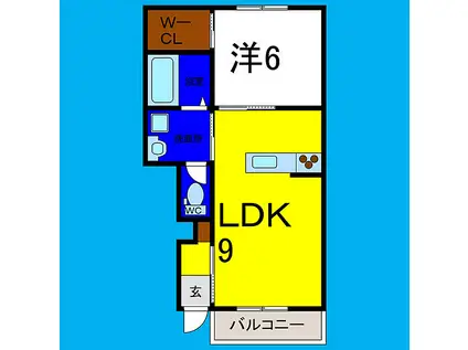 ピースヴィラ(1LDK/1階)の間取り写真