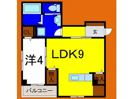 ピース・コウセイ古川(1LDK/2階)の間取り写真