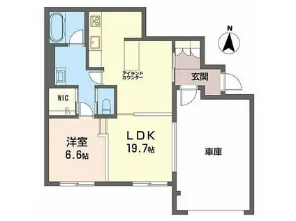 ベレオ南佐古(1LDK/1階)の間取り写真