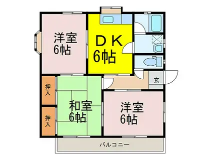 千代田コーポ(3DK/1階)の間取り写真