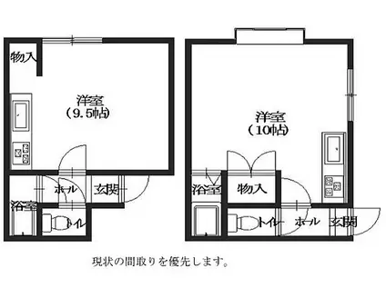 アルファヒルズI(ワンルーム/2階)の間取り写真