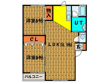 メゾンTENMAII(2LDK/1階)の間取り写真