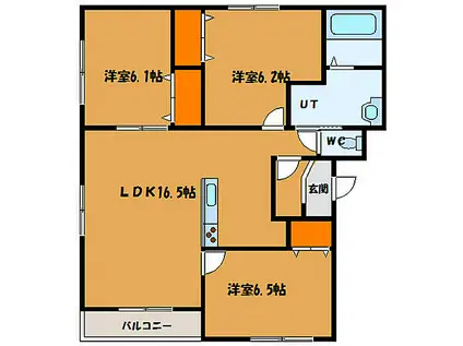 セゾンクレールAOYAGII(3LDK/1階)の間取り写真