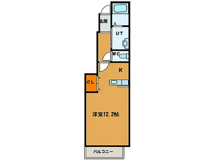 グロリアス カーサ本町(ワンルーム/1階)の間取り写真