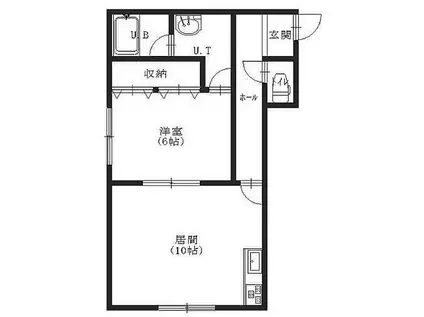 JR函館本線 七飯駅 徒歩10分 2階建 築19年(1LDK/1階)の間取り写真