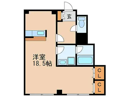 中駒新栄レオンビル(ワンルーム/5階)の間取り写真