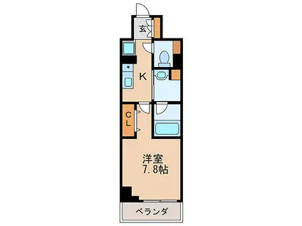パークアクシス新栄(1K/14階)の間取り写真
