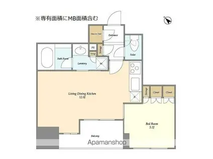 パレスハイム(1K/4階)の間取り写真