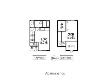 レオパレス中島(1K/2階)の間取り写真