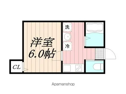 エクレール辻堂Ⅰ(1K/2階)の間取り写真