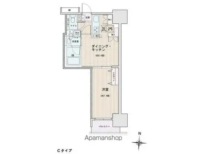 ヴィラ船橋(1K/1階)の間取り写真