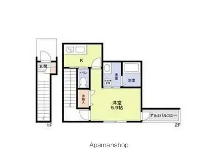 レオパレスエクセル東海(1K/2階)の間取り写真