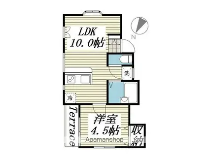 サンパレス南町(1K/5階)の間取り写真