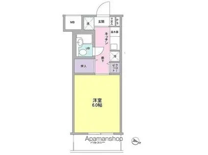 レオパレスKOMOTO足利(1K/1階)の間取り写真