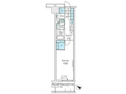 ステップワン(1K/1階)の間取り写真