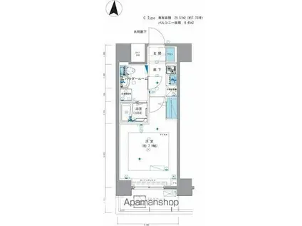 カレント綾部(1LDK/1階)の間取り写真