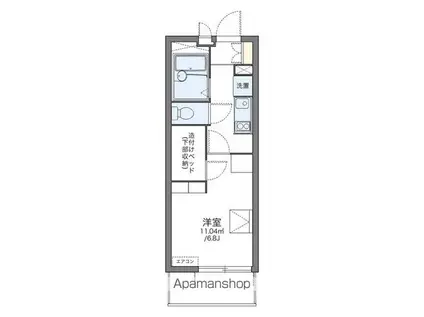 西浦マンション(ワンルーム/5階)の間取り写真