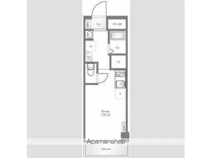 ファーストリアルタワー新宿(1K/15階)の間取り写真