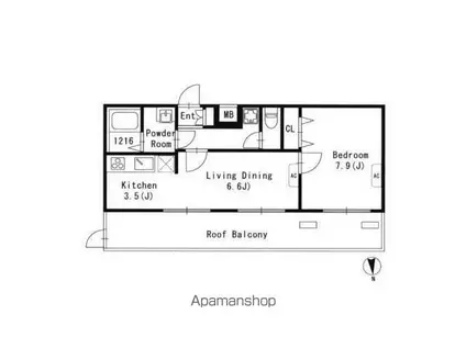 アスヴェル京都西大路サウス(1K/3階)の間取り写真