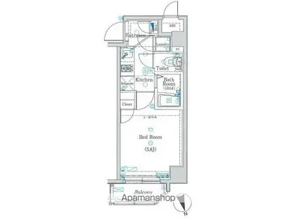 PALAZZO VIVACE(1K/2階)の間取り写真