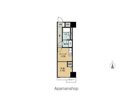 REFRAME 5 池尻大橋(1LDK/2階)の間取り写真