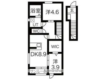 シエスタ キー(2LDK/5階)の間取り写真