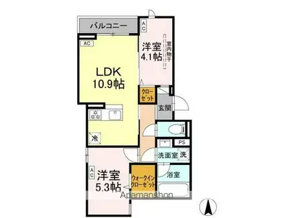 京王電鉄京王線 上北沢駅 徒歩3分 2階建 築4年(3LDK)の間取り写真