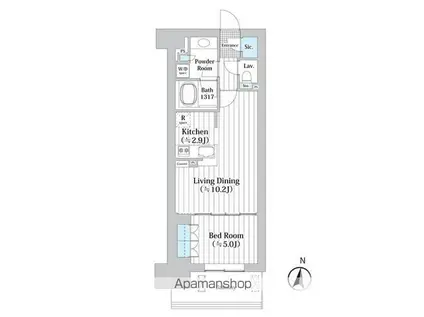 アジールコート武蔵新田(1DK/3階)の間取り写真