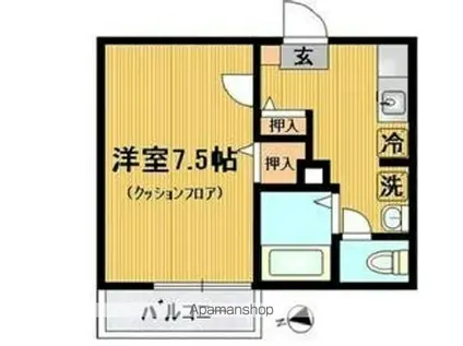 シンビー館Ⅳ棟(2LDK/1階)の間取り写真