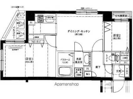 ランドマークシティ京都烏丸五条(1K/6階)の間取り写真