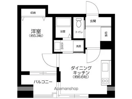 一之江アパート(1K/2階)の間取り写真