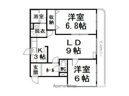 レオパレスにしまち(1K/1階)の間取り写真