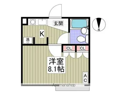レオパレス草薙駅前西館(1K/2階)の間取り写真