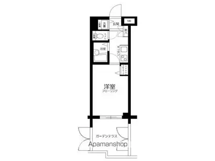 栄ミリオンコーポ(1K/1階)の間取り写真