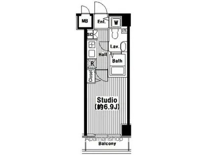 ウインフォート(1K/1階)の間取り写真