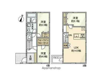 ニューライフ横浜大通公園(1K/2階)の間取り写真