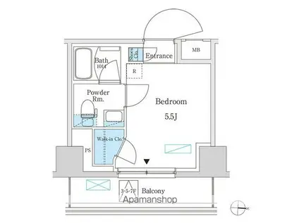 レオパレスメープルコート(1K/2階)の間取り写真