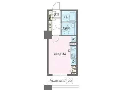 BASE上新庄(1K/1階)の間取り写真