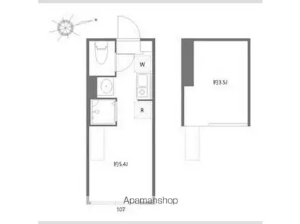 クリオコート(1K/2階)の間取り写真