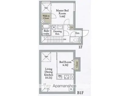 カレッジパーク(1K/1階)の間取り写真