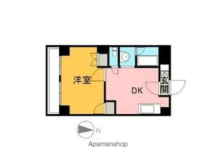 アスヴェル京都西大路サウス(1K/2階)の間取り写真