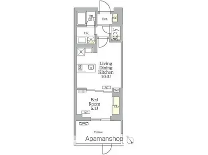 ドミール桐ケ谷(1DK/1階)の間取り写真