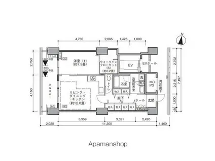 グランドール壱番館(2DK/2階)の間取り写真