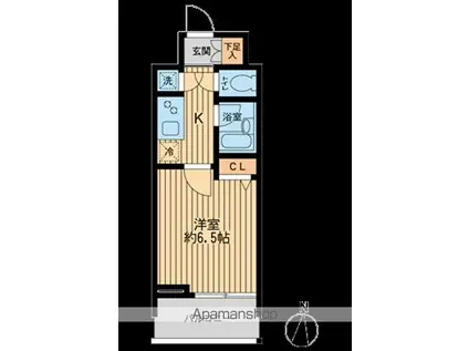 プランドールS花園寺ノ前町(ワンルーム/1階)の間取り写真