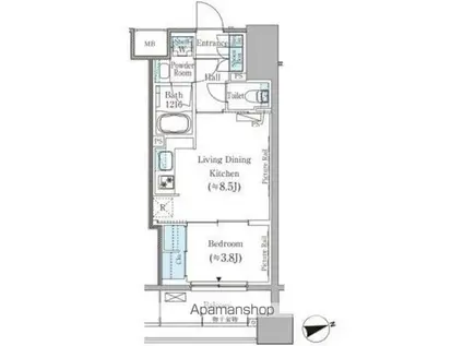 レオパレスウイング(1K/2階)の間取り写真