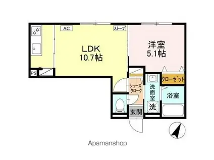 ビラ コリーナ(1LDK/3階)の間取り写真