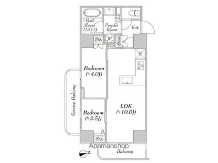 グリーンフォレストⅡ(2LDK/1階)の間取り写真