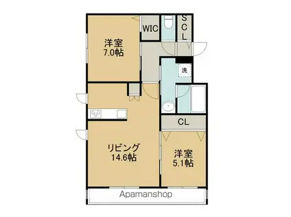 レオパレスグレイスコート参番館(1K/1階)の間取り写真